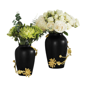 Vase à fleurs dernier Vase décoratif de sol enduit noir pour la décoration de la maison nouveau Vase Durable de haute qualité de qualité supérieure - Product Image 1
