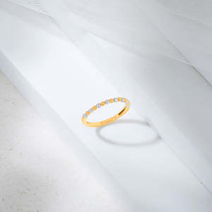 แหวนทองทรงคลัสเตอร์ทันสมัย ปรับขนาดได้ แหวนแต่งงาน ประดับอัญมณีอัลลอย - Product Image 1