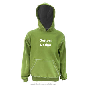 เสื้อสเวตเตอร์สวมหัวของผู้ชายผ้าฝ้ายมีฮู้ดลำลองเย็บมีกระเป๋าลายโลโก้ที่กำหนดเองสำหรับฤดูใบไม้ร่วง - Product Image 2