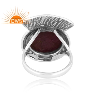 Meilleures ventes Bague empilable en argent sterling oxydé avec rubis naturel et pierres précieuses Fabricant de bijoux personnalisé - Product Image 4