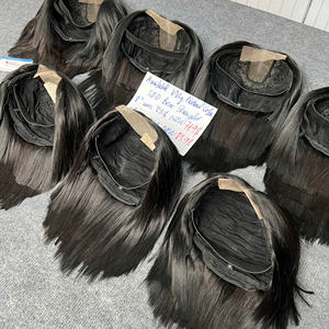 Perruques Bob couleur noire perruques vietnamiennes extension de cheveux humains os droit 8-10 pouces fermeture à lacet 2x4 partie centrale - Product Image 2