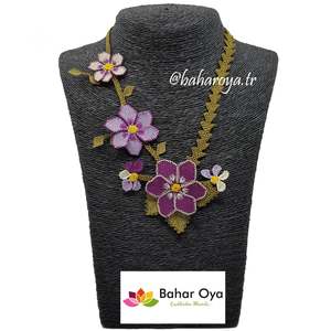 Púrpura Lila Fatmagul Collar por Aguja Encaje Elegante Accesorio de Moda - Product Image 1