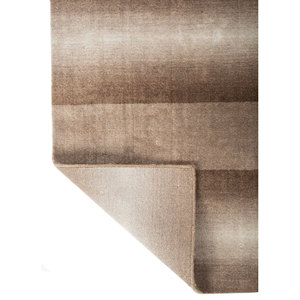 Hand Loom Nylon Rugs Beige Brown <b>Jean</b> Collection HNL-44-Striped Abstract Rectangle for Home for Bedroom Living Teenagers' - Product Image 5