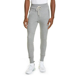 Pantalon de survêtement 100% coton imprimé personnalisé, pantalon d'entraînement décontracté, tissu éponge français tissé élastique, taille mi-haute, coupe droite, rayé pour homme - Product Image 1