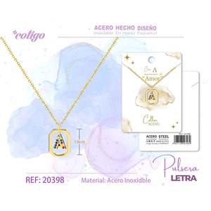 Lettera d'oro una bella collana pendente con zirconio - Product Image 1