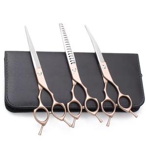 Tijeras de cabeza de león King's Cut Tijeras de corte ergonómicas de acero japonés dorado y negro de dos tonos - Product Image 5