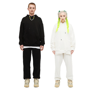 Ensemble de survêtement unisexe en molleton de qualité supérieure 380 g/m² 100 % coton pour couples, sweat-shirt et pantalon de survêtement uni, sweat-shirt uni 2 pièces pour femmes - Product Image 2