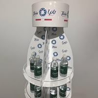 Présentoir rotatif mobile pour boissons avec roulettes, étagère de sol à 360 degrés pour supermarché et commerce de détail