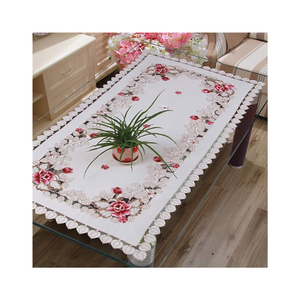 Center Border Fine Embroidered <b>Table</b> <b>Cloth</b> 60x104 Inches 210 GSM 100% Cotton GOTS Certified India Artisan OEM Ready Export <b>Linen</b> - Product Image 4