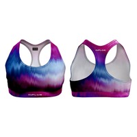 Soutien-gorge de sport sans couture en Spandex/Nylon à sublimation personnalisée, maintien élevé, pour femmes grandes tailles, rembourré, pour fitness, yoga, course à pied et entraînement