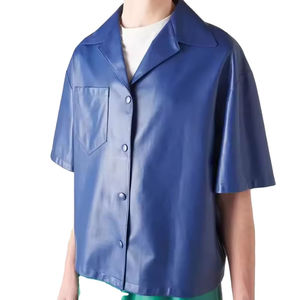 Camisas de Cuero para Hombre de Diseño de Alta Calidad con Servicio OEM, Camisas de Cuero Transpirables de Manga Larga - Product Image 2