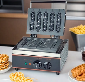 Профессиональная вафельница из нержавеющей стали с антипригарным покрытием и регулируемой температурой для приготовления закусок и уличной еды - Product Image 6