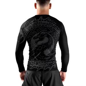 Rashguard de Compresión MMA de Manga Corta de Alta Calidad, Logotipo Personalizado, Elástico, Transpirable, Tejido de Spandex/Poliéster, Ecológico, de Secado Rápido - Product Image 3