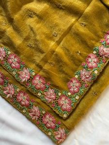 Sarees Indios de Último Diseño para Mujer con Bordado Floral en Toda la Superficie, Saree para Bodas, Fiestas y Eventos Nupciales - Product Image 2