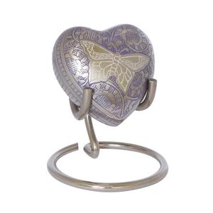 Belle urne funéraire en forme de cœur pour les cendres humaines avec support et boîte de qualité supérieure Mini urne artisanale en forme de chaleur - Product Image 2