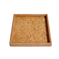 Plateau de service en liège carré écologique de 9x9 pouces Plateau en bois durable pour café hôtels restaurants bars fêtes mariages
