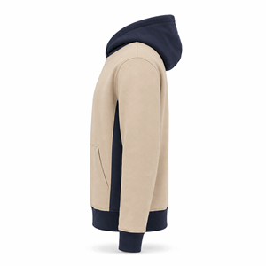 Wholesale for <b>Navy</b> Contrast Panel Pocket Pullover Hoodie <b>Men</b> Heavyweight Cotton <b>Fleece</b> Quick Dry Breathable Stringless - Product Image 6