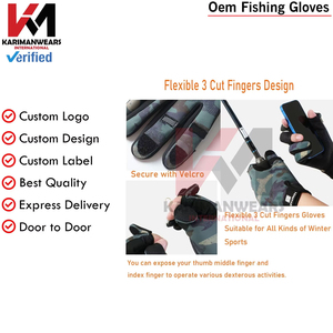 ถุงมือตกปลาแบบมืออาชีพสำหรับนักตกปลา ราคาโรงงาน ถุงมือตกปลาแบบ OEM น้ำหนักเบา พร้อมด้ามจับกันลื่น ขายส่ง - Product Image 4
