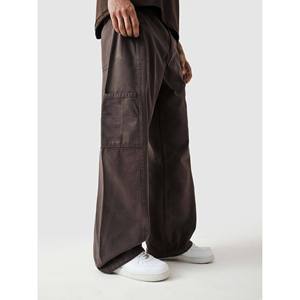 Pantalon cargo utilitaire V1 marron mocha 100 % toile de coton, coupe ample, tactique, pour l'extérieur, avec fermetures éclair et plis, devant plat, taille XL - Product Image 1
