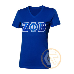 Camisetas Personalizadas al por Mayor para Mujeres de la Hermandad Zeta Phi Beta, Ropa Casual de Alta Calidad, Transpirable, de Algodón y Poliéster, Cuello Redondo - Product Image 5