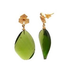 ใหม่มาถึง Peridot Hydro พลอย925สเตอร์ลิงลูกแพร์รูปร่างต่างหู - Product Image 1