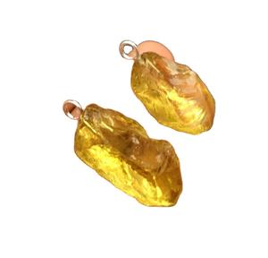 ขายส่งชุด2ชิ้น92.5จี้เงินสเตอร์ลิงชุบทองด้วยอัญมณีควอตซ์เลมอนธรรมชาติของขวัญน่ารักสำหรับผู้หญิง - Product Image 1