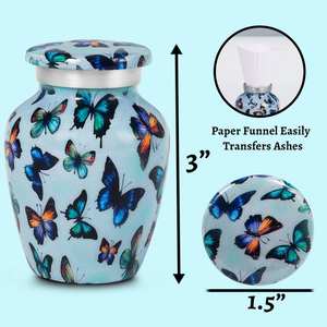 Mini urnes papillon bleu pour cendres humaines petites urnes souvenir pour femme petite urne pour funérailles petites décoratives - Product Image 4