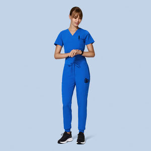 Logo personnalisé dentaire col en V hauts haute qualité femmes hommes pantalons de jogging hôpital infirmière médicale gommages uniformes ensembles - Product Image 4