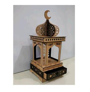 Grand décor de ramadan en bois autoportant idéal pour les centres de table et les célébrations festives islamiques - Product Image 4