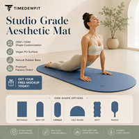 Tapis de yoga en caoutchouc naturel PU mat vegan de qualité studio OEM ODM - Forme ovale, courbe arquée, forme de pilule, 5 mm d'épaisseur, tapis de yoga antidérapant de qualité supérieure