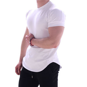 T-shirts athlétiques de haute qualité respirant Slim Fitness Logo personnalisé ajusté fonction de séchage rapide imprimer des vêtements de sport à manches courtes - Product Image 6