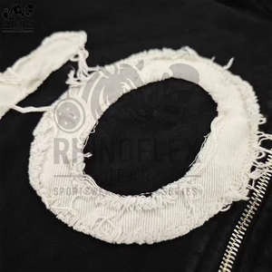 เสื้อฮู้ดปักลายสำหรับผู้ชายมีฮู้ดผ้าคอตตอนผสมสีพื้นแบบวินเทจ - Product Image 5