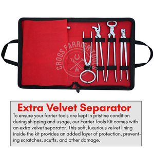 Farrier ชุดเครื่องมือเครื่องมือเครื่องมือตัดแต่งสำหรับดูแลกีบชุดเครื่องมือตัดเล็บคีมคีบกีบชุดมีดค้อนชุดเครื่องมือเลือกบัฟเฟอร์กีบชุดเครื่องมือสัตวแพทย์ - Product Image 3