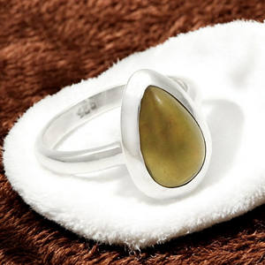 100% แท้สีดำธรรมชาติโอปอลอัญมณี925เงินแท้ลูกแพร์ตัด925เงินสเตอร์ลิงเครื่องประดับแหวนประณีต - Product Image 5