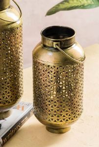 High Quality Metal Stainless Steel Flower Etching and Floor <b>Lantern</b> <b>Gold</b> for Banquet Halls and Home Decor - Product Image 4