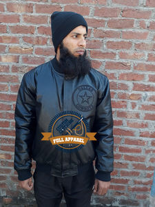 Veste Letterman légère en cuir pour hommes de haute qualité doublure en polyester col montant grands panneaux haute visibilité côté arrière - Product Image 3