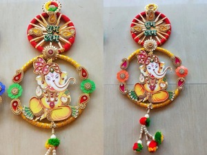 Shubh Labh-Diwali Festival Decor-pendaison de crémaillère cadeau-Temple décor-Ganesh Chathurti décoration-mur-porte suspendu- - Product Image 3