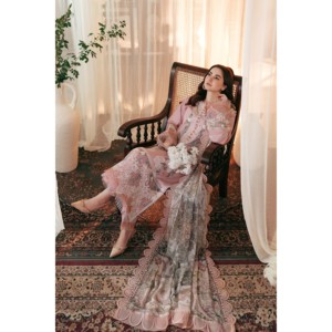 Ensemble 3 pièces Jade : Chemise brodée, dupatta en mousseline imprimée et pantalon pour printemps/été - BIC-4517 - Product Image 2
