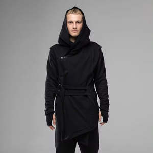 Sudadera con capucha para hombre, corte ajustado, largo completo, cremallera completa, 100% algodón, dobladillo curvo, logotipo personalizado, OEM, fitness, venta al por mayor - Product Image 1