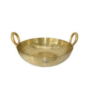 Serveur de nourriture de haute qualité en laiton massif brillant Kadai pour la maison et l'hôtel Ustensiles de cuisine en métal au design classique pour les plats de cuisson - Product Image 3