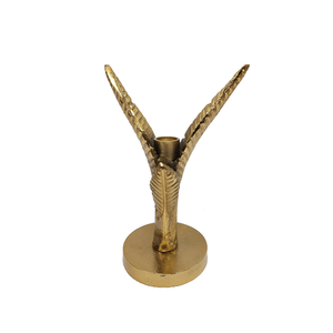 Portavelas cónico de Metal con acabado dorado de lujo, forma redonda para mesa, decoración del hogar y la boda, hecho a mano a granel - Product Image 1