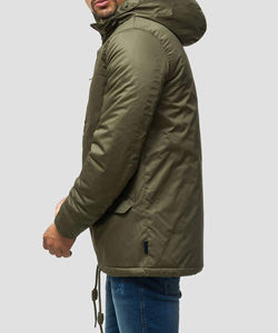 Winter Regular Length Ultra <b>Light</b> Canvas Windproof Breathable Hooded <b>Puffer</b> <b>Jacket</b> with Embroidery Zipper Closure for Unisex - Product Image 5