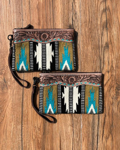 Nuevo bolso de mano de cuero con herramientas azteca occidental con estilo, monederos de herramientas marrones Vintage, bolso de mano de cuero acolchado azteca único - Product Image 3