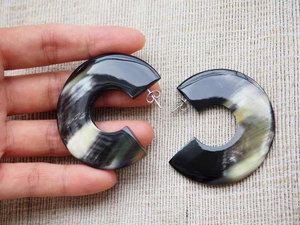 Pendiente de cuerno moderno para fiesta de boda y pendiente de cuerno de búfalo pulido brillante para mujer pendiente joyería de cuerno de glowin fashion - Product Image 6