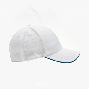 Casquette de golf en microfibre perforée blanche à 6 panneaux avec logo brodé, ajustement réglable, en tissu maillé, style décontracté, respirante - Product Image 4