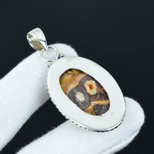 Colgante de Jaspe para Niños, Plata de Ley 925, Certificado IGI, Piedra Preciosa de Cristal Natural, Diseño Único, Regalo de Compromiso - Product Image 3