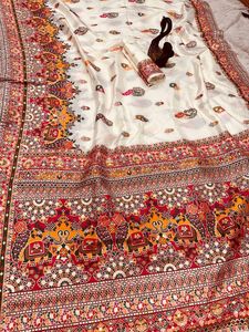 Giấc Mơ Đám Cưới Nhìn Kanchipuram Lụa <span class=keywords><strong>Saree</strong></span> Đảng Mặc Ấn Độ Đám Cưới Mới Nhất Thiết Kế Banarasi Cotton Lụa <span class=keywords><strong>Saree</strong></span> Với Áo Người Phụ Nữ - Product Image 3