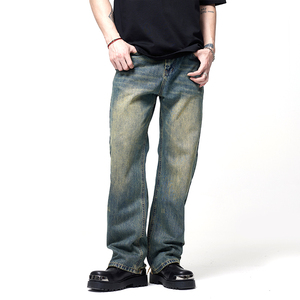 กางเกงผ้ายีนส์อินเทรนด์สำหรับผู้ชายใส่สบายผ้าทนทานระบายอากาศได้ดีสำหรับชุดลำลองแบบทางการดูคลาสสิกดีไซน์ทันสมัย - Product Image 4