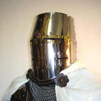 Ensemble complet d'armure de chevalier templier fabriqué à la main ensemble d'armure de croisé médiéval pour reconstitutions, SCA et affichage (épée non incluse)