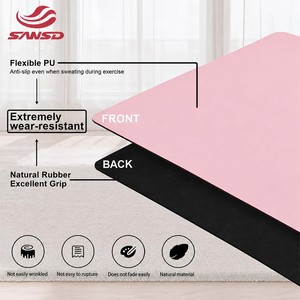 Tapete de Yoga Sansd de Goma PU Rosa, Color Sólido, Forma de Cápsula Arqueada Ovalada, 5mm de Grosor, Logotipo Personalizado, Antideslizante, para Deportes, <span class=keywords><strong>Pilates</strong></span> y Yoga - Product Image 3